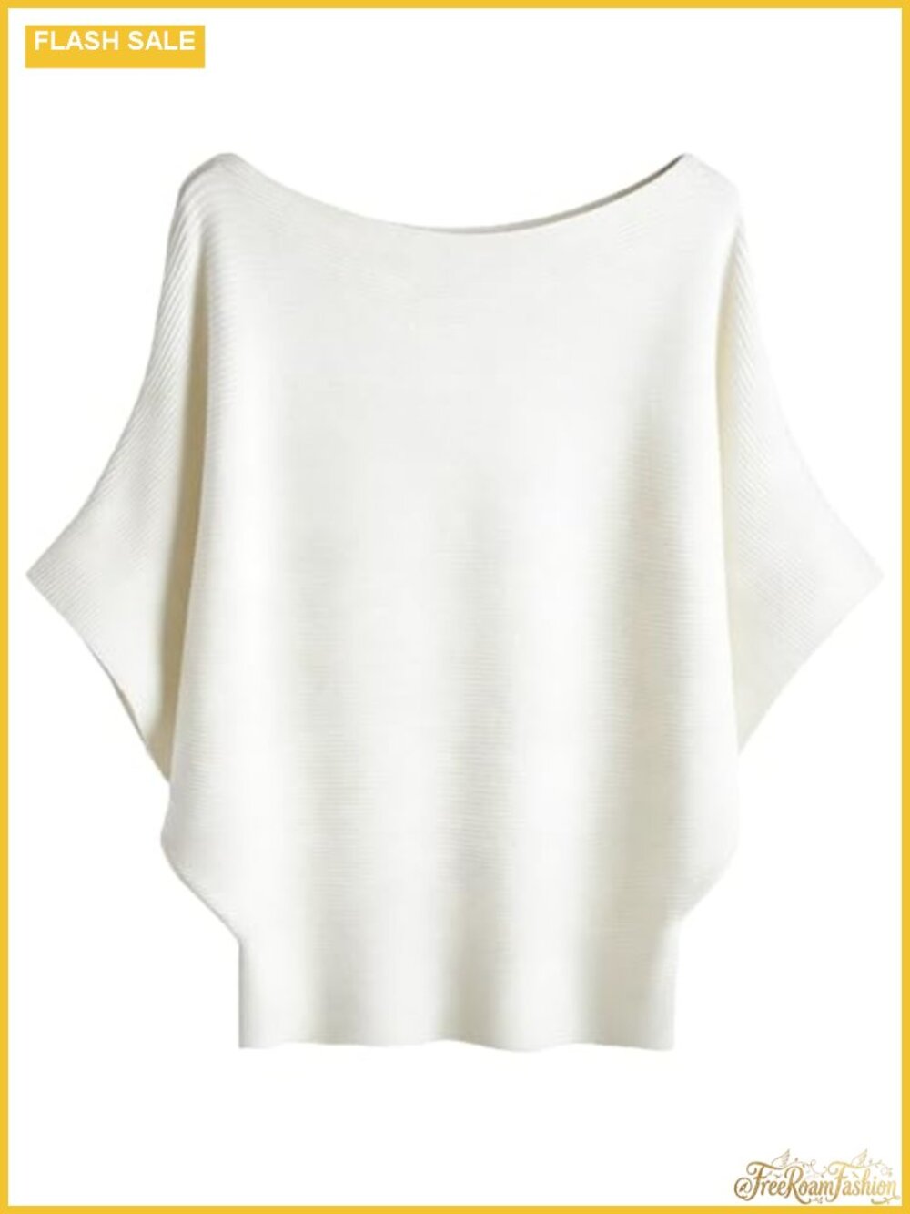 Soft Knit Batwing Short Sleeve Sweater Boat Neck Dolman Pullover Top
